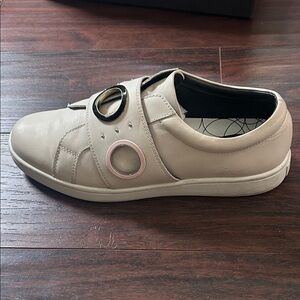 Calvin Klein Collection Cream Sneakers with Circular Details
